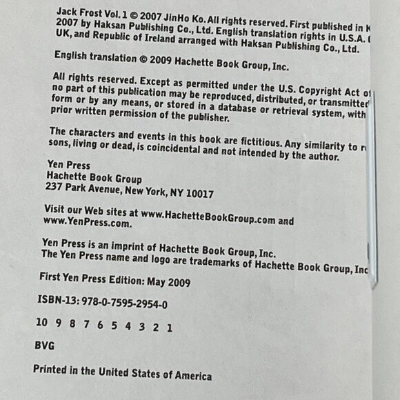 Jack Frost (The Amityville) Vol.  1 Book By Jinho Ko - Picture 8 of 8